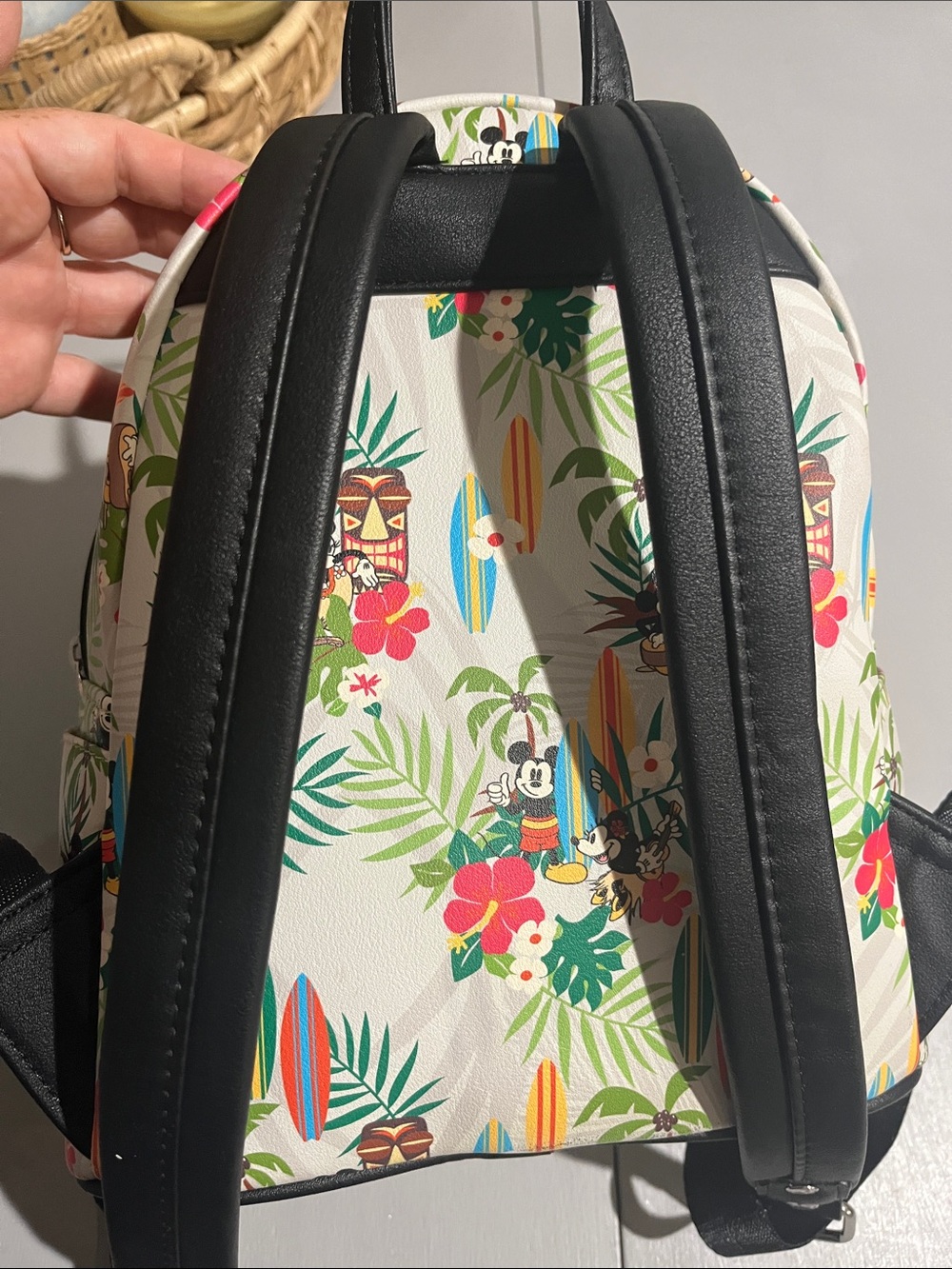 Loungefly White Tropical Mickey Surf Mini Backpack - Picture 8 of 11
